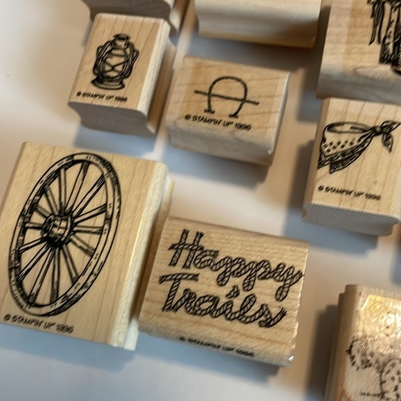 Lot of Western Rubber Stamps, Cowboy Stamps, Sheriff stamps, Howdy, Happy Trails - Picture 3 of 6